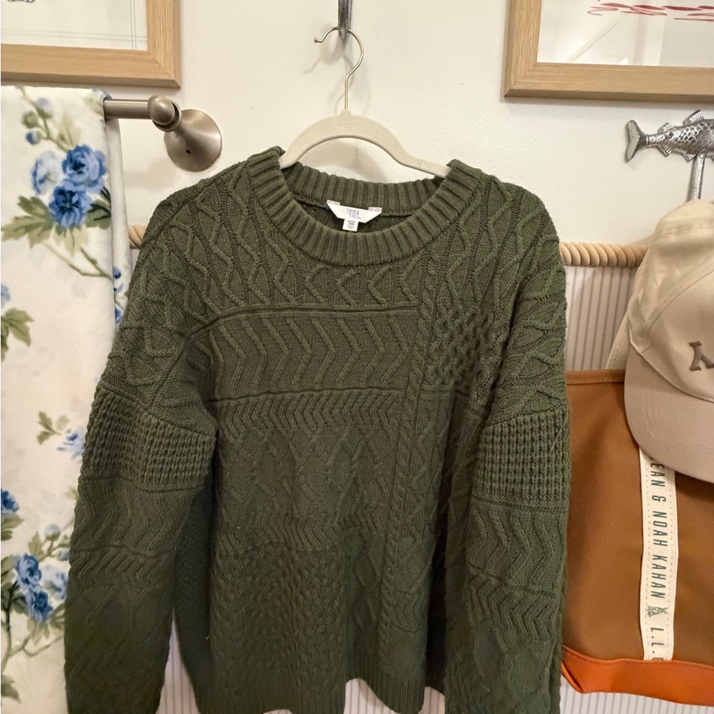 Time and Tru Green Cable Knit Sweater – Size XXXL (22)